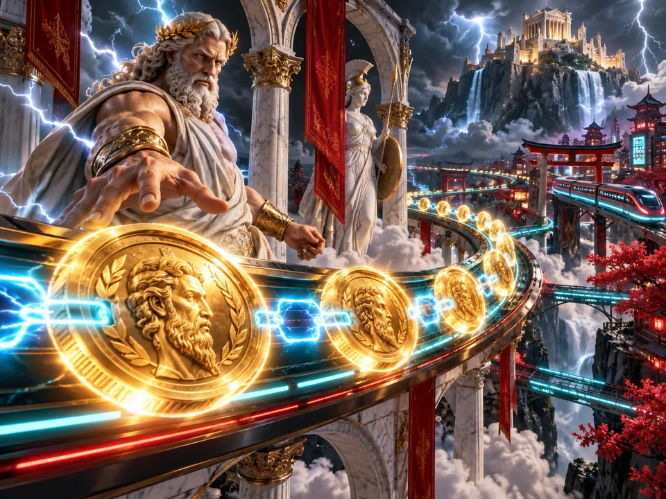 Editorial illustration for Olympus Coin Link: Running Wins